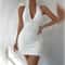 Sexy Deep V Halter Backless Party Dress Summer Tight Mini Clubwear Short White Evening Gown 8