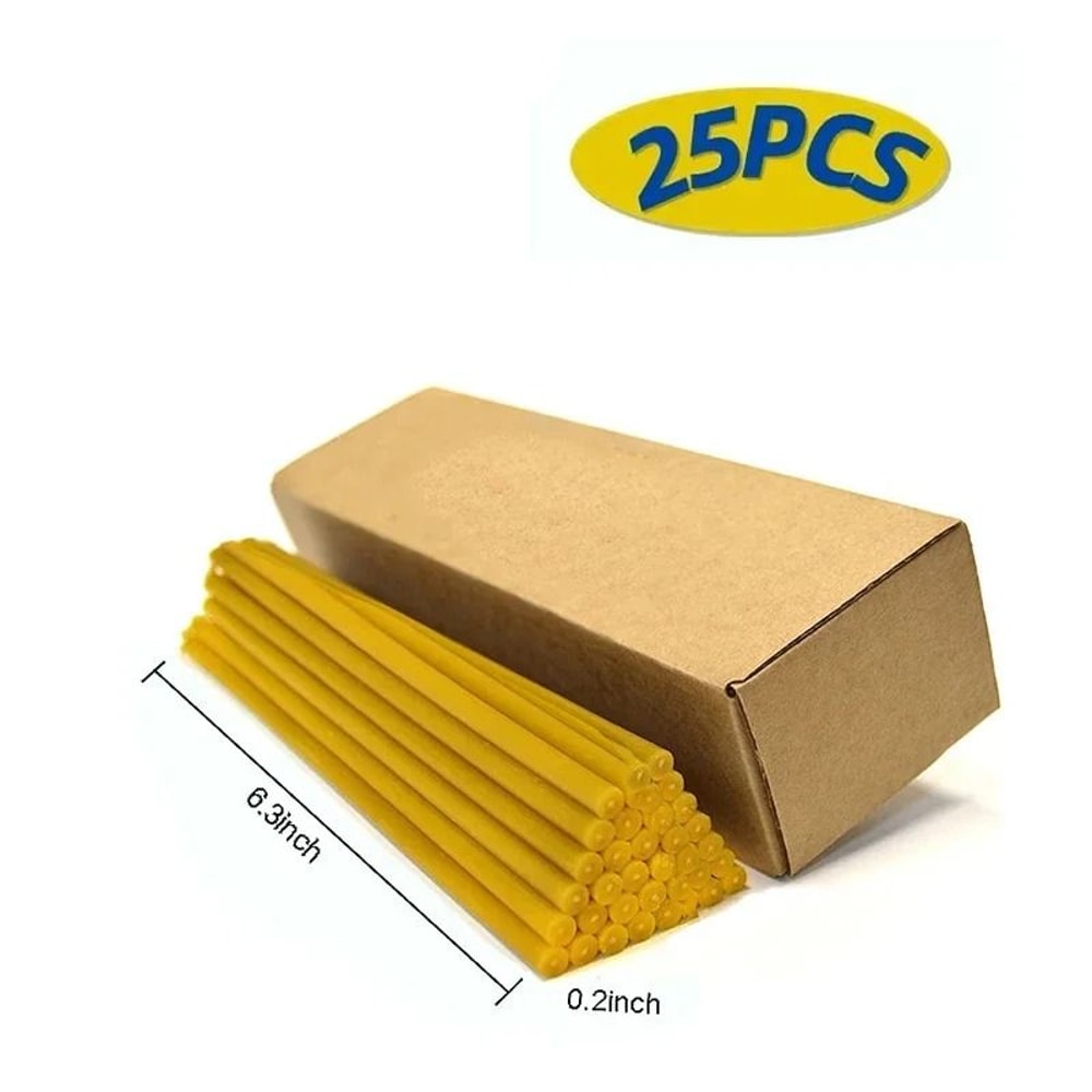 25PCS Natural Beeswax Hanukkah Candles Professional Thin Taper Honey Candles For Ritual Celebratio 6