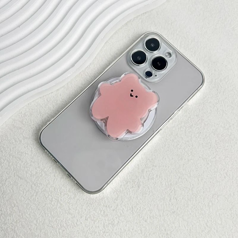 Cartoon Bear Magnetic Folding Mobile Phone Grip Holder For MagSafe IPhone Samsung 9