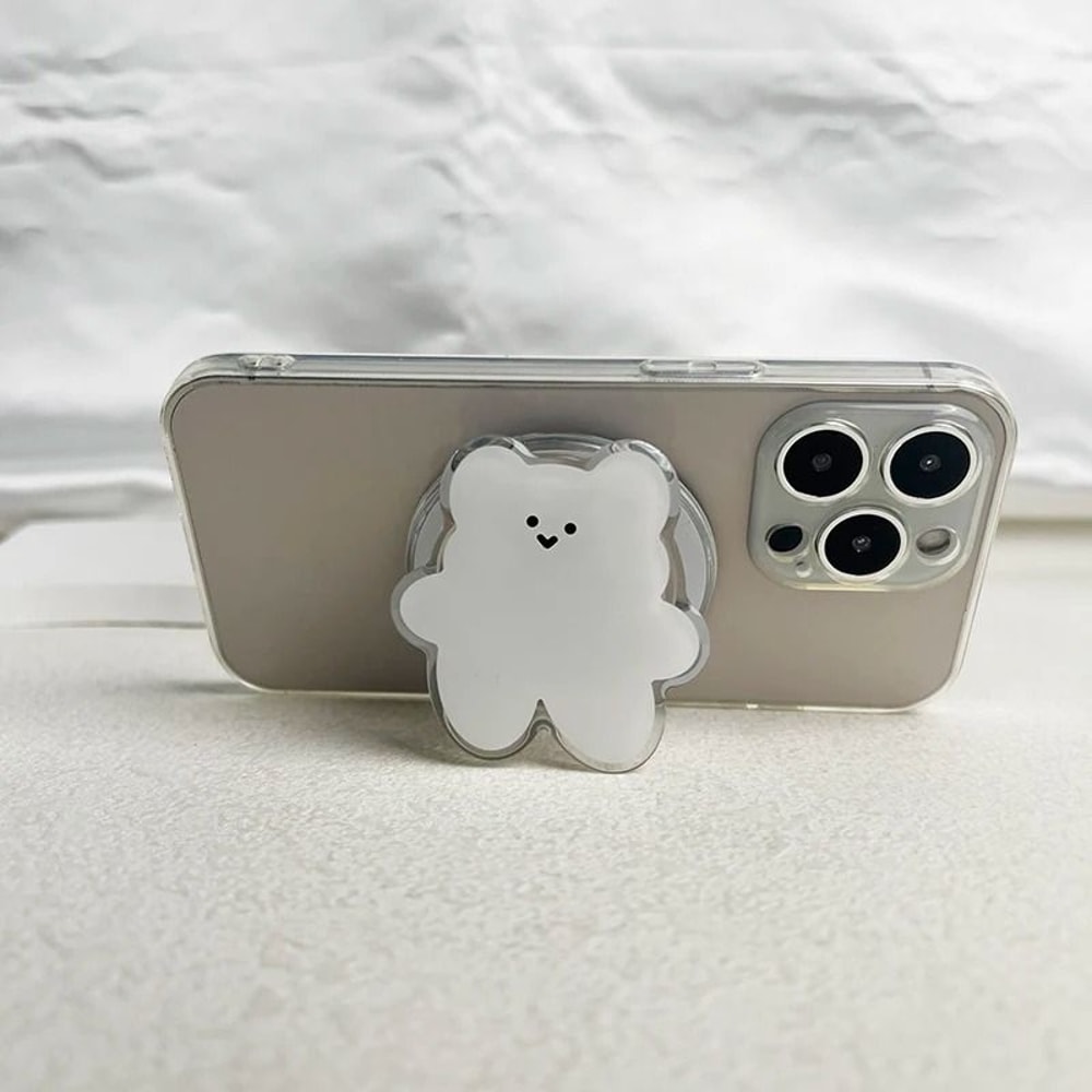 Cartoon Bear Magnetic Folding Mobile Phone Grip Holder For MagSafe IPhone Samsung 1