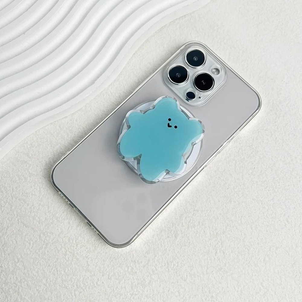 Cartoon Bear Magnetic Folding Mobile Phone Grip Holder For MagSafe IPhone Samsung 6