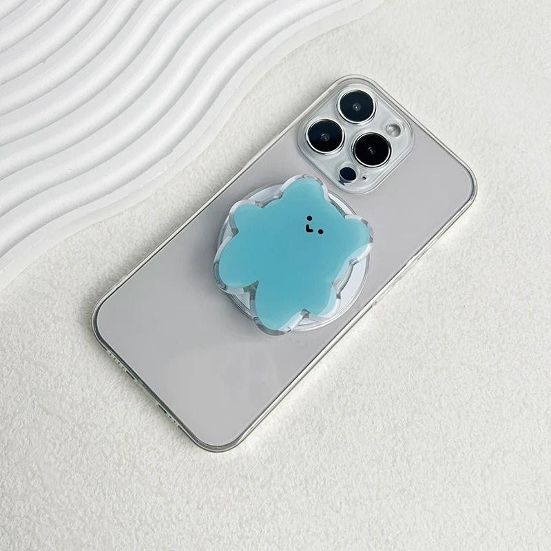 Cartoon Bear Magnetic Folding Mobile Phone Grip Holder For MagSafe IPhone Samsung 6
