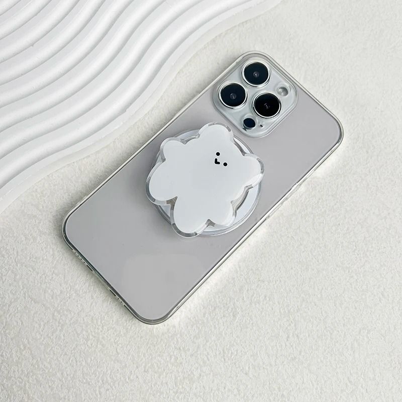 Cartoon Bear Magnetic Folding Mobile Phone Grip Holder For MagSafe IPhone Samsung 7