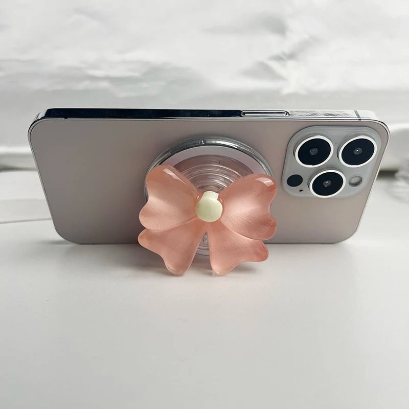 Cute Bow Magnetic Folding Mobile Phone Grip Holder For MagSafe IPhone Samsung 1