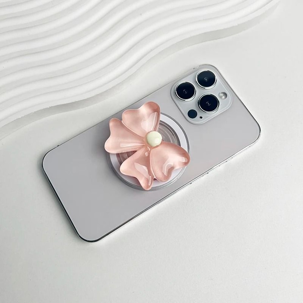 Cute Bow Magnetic Folding Mobile Phone Grip Holder For MagSafe IPhone Samsung 6
