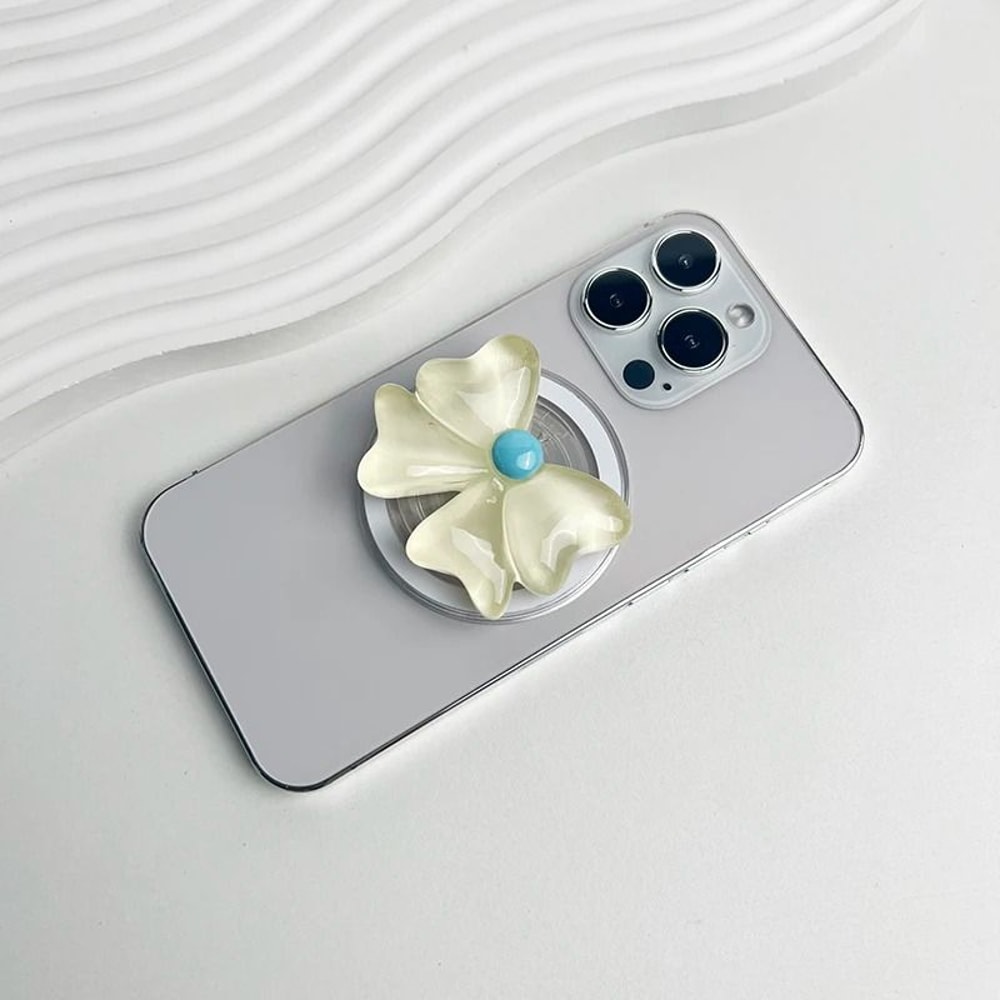 Cute Bow Magnetic Folding Mobile Phone Grip Holder For MagSafe IPhone Samsung 7