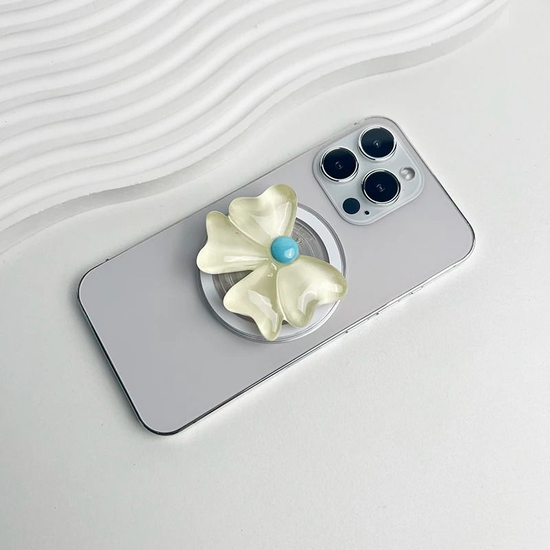 Cute Bow Magnetic Folding Mobile Phone Grip Holder For MagSafe IPhone Samsung 7