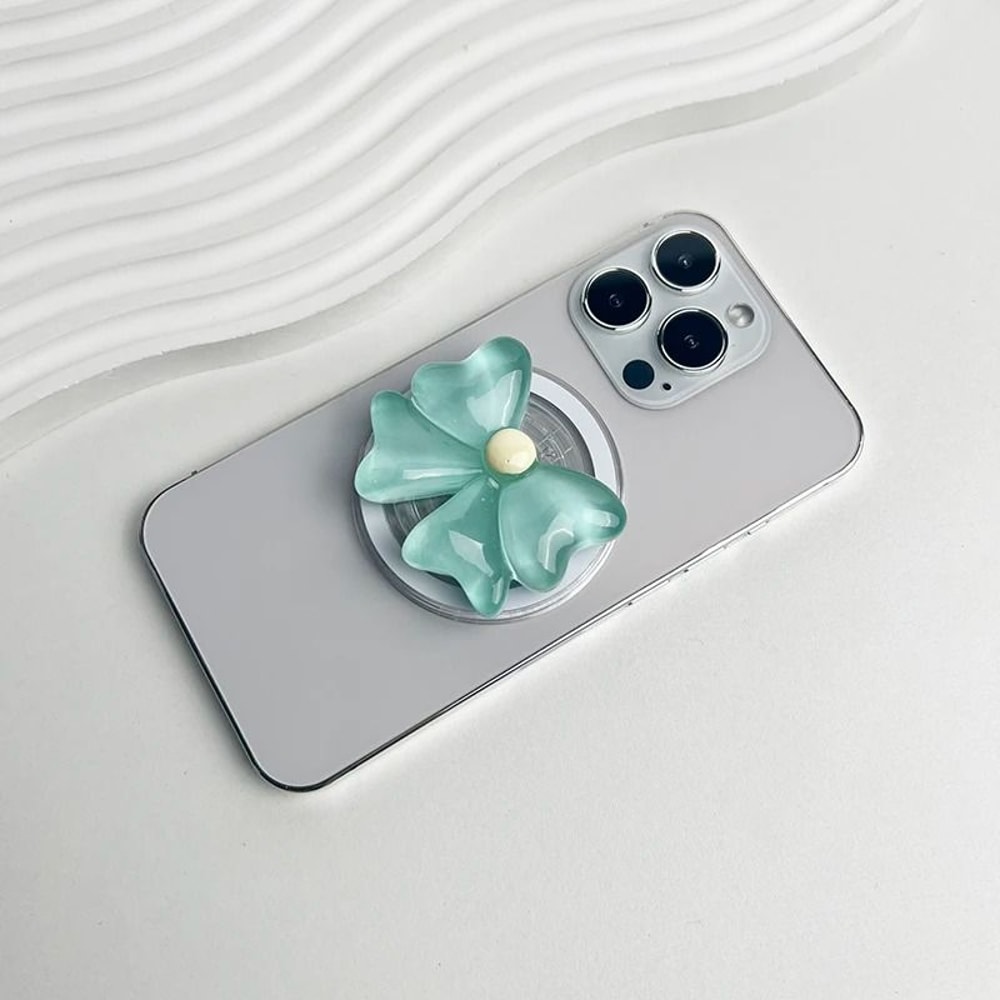 Cute Bow Magnetic Folding Mobile Phone Grip Holder For MagSafe IPhone Samsung 8