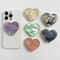 Luxury HeartShaped Shell Drop Adhesive Phone Grip Electroplated Transparent Griptok Stand 0
