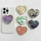 Luxury HeartShaped Shell Drop Adhesive Phone Grip Electroplated Transparent Griptok Stand 0
