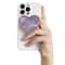 Luxury HeartShaped Shell Drop Adhesive Phone Grip Electroplated Transparent Griptok Stand 3