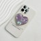 Luxury HeartShaped Shell Drop Adhesive Phone Grip Electroplated Transparent Griptok Stand 4