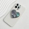 Luxury HeartShaped Shell Drop Adhesive Phone Grip Electroplated Transparent Griptok Stand 8