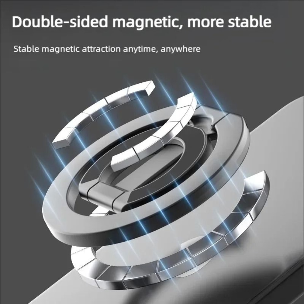 DoubleSided Magnetic Phone Ring Holder For MagSafe MultiAngle Foldable Grip Stand 1