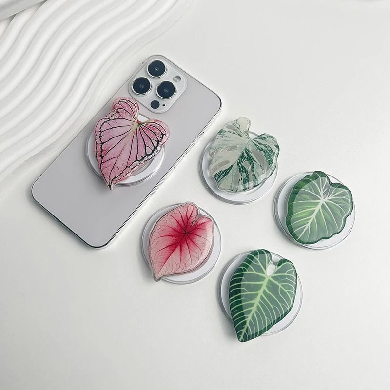 Tropical Leaf Magnetic Phone Grip Holder For MagSafe IPhone Samsung Fashion Decoration 3