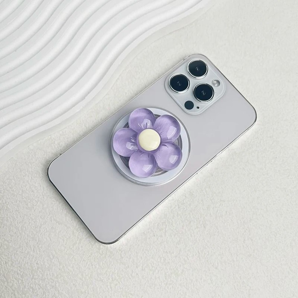 Magnetic Cute Floral Retractable Grip For MagSafe IPhone CandyColored Resin Flower Stand 9