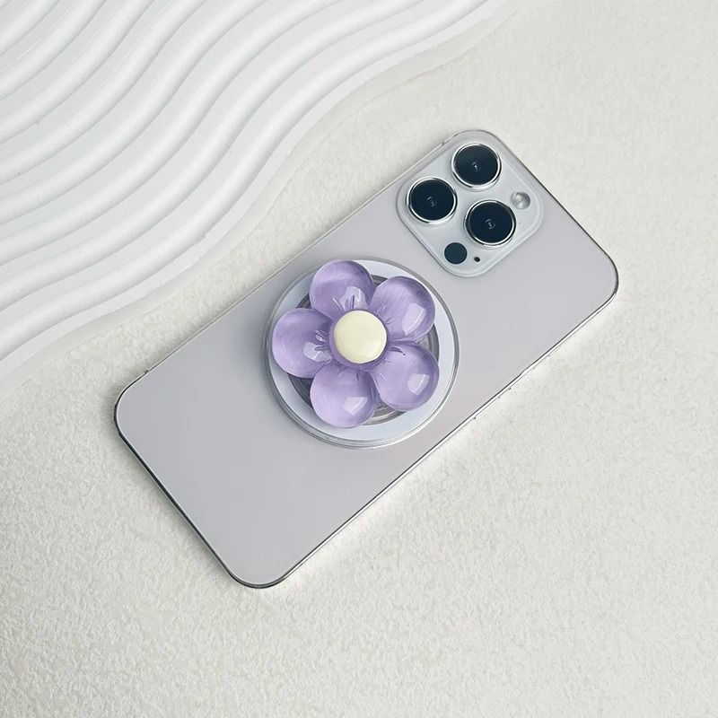 Magnetic Cute Floral Retractable Grip For MagSafe IPhone CandyColored Resin Flower Stand 9