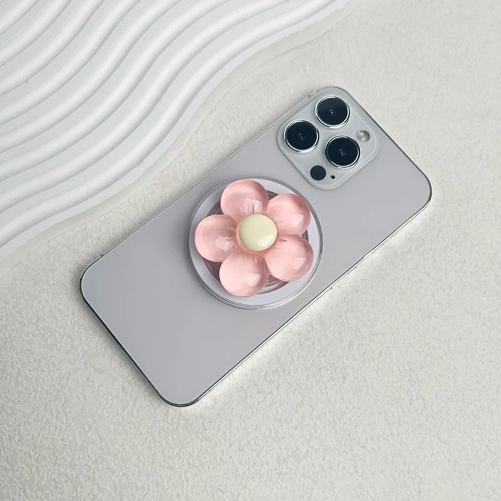 Magnetic Cute Floral Retractable Grip For MagSafe IPhone CandyColored Resin Flower Stand 6