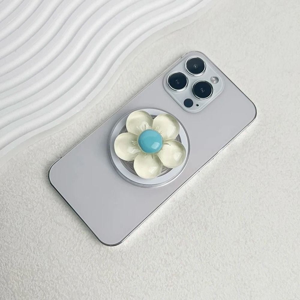 Magnetic Cute Floral Retractable Grip For MagSafe IPhone CandyColored Resin Flower Stand 7
