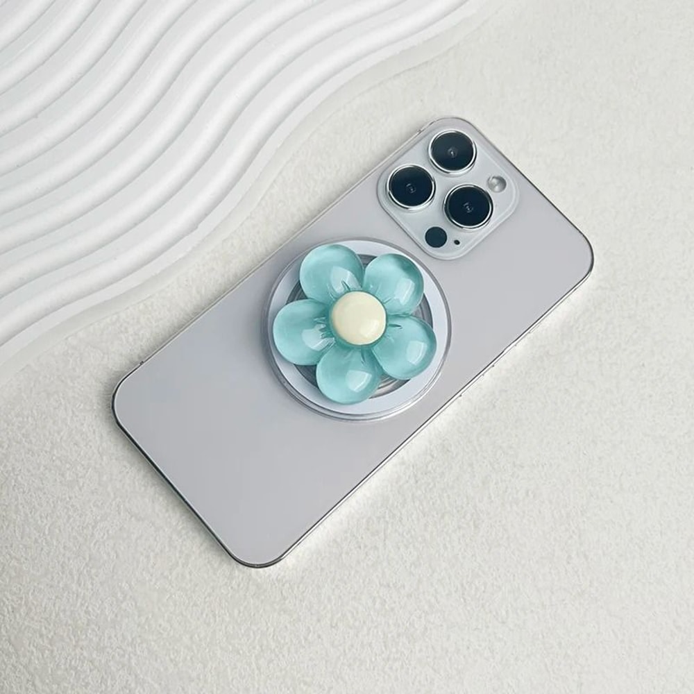 Magnetic Cute Floral Retractable Grip For MagSafe IPhone CandyColored Resin Flower Stand 8
