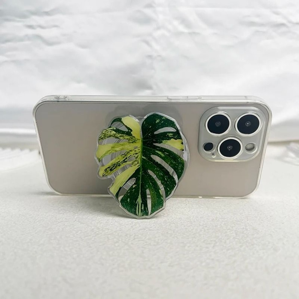 Popular Plant Leaf Magnetic Folding Mobile Phone Grip Holder For MagSafe IPhone Samsung 1