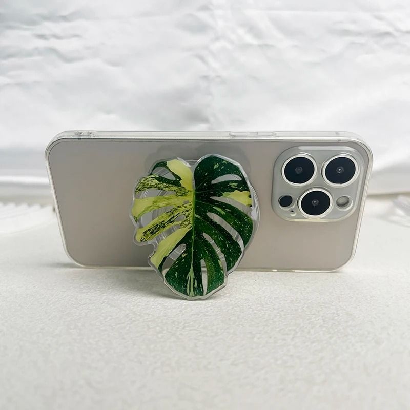 Popular Plant Leaf Magnetic Folding Mobile Phone Grip Holder For MagSafe IPhone Samsung 1