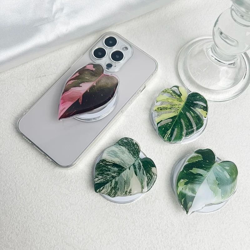 Popular Plant Leaf Magnetic Folding Mobile Phone Grip Holder For MagSafe IPhone Samsung 3