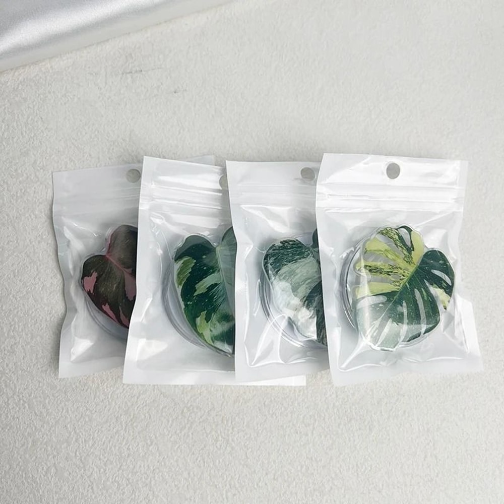 Popular Plant Leaf Magnetic Folding Mobile Phone Grip Holder For MagSafe IPhone Samsung 4