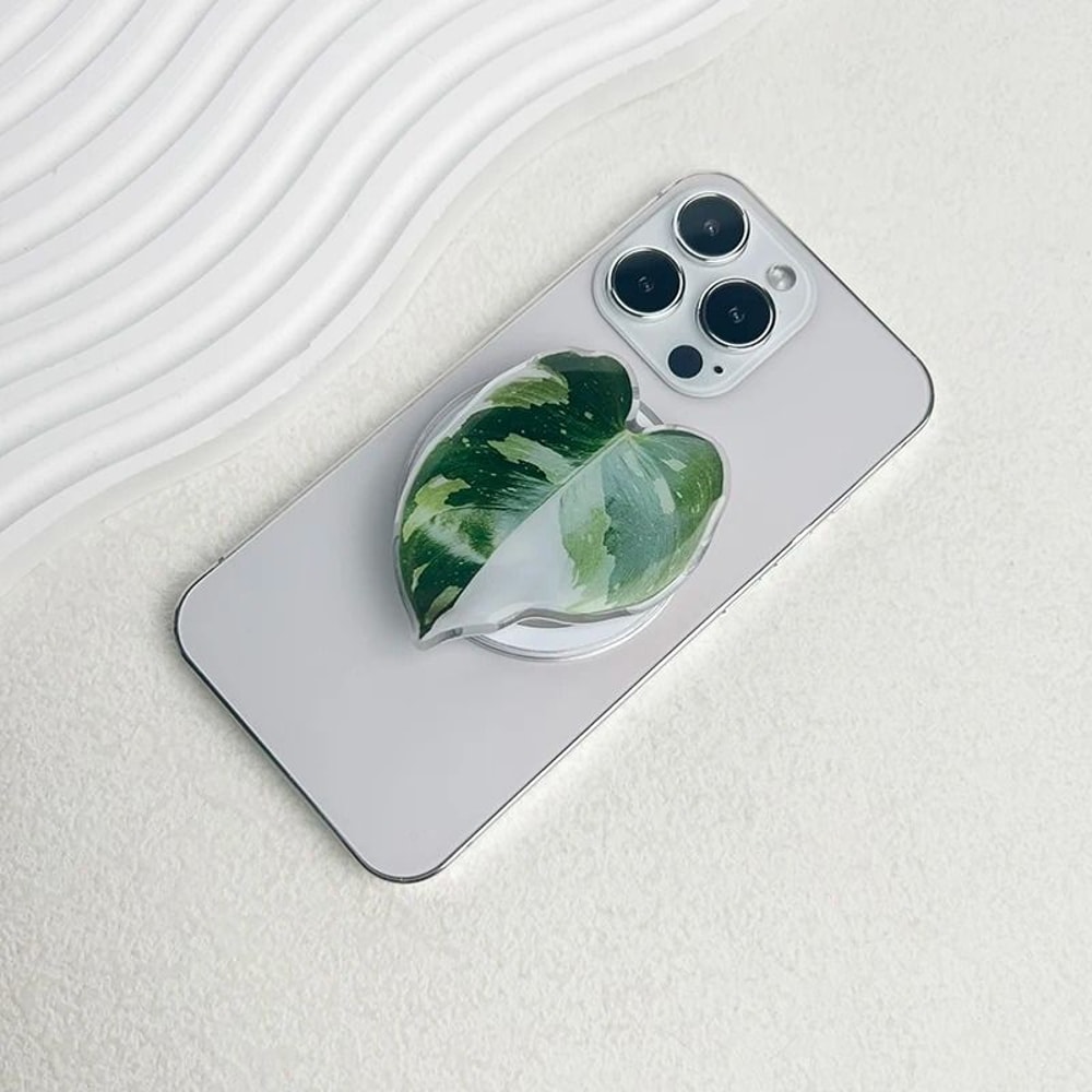 Popular Plant Leaf Magnetic Folding Mobile Phone Grip Holder For MagSafe IPhone Samsung 6