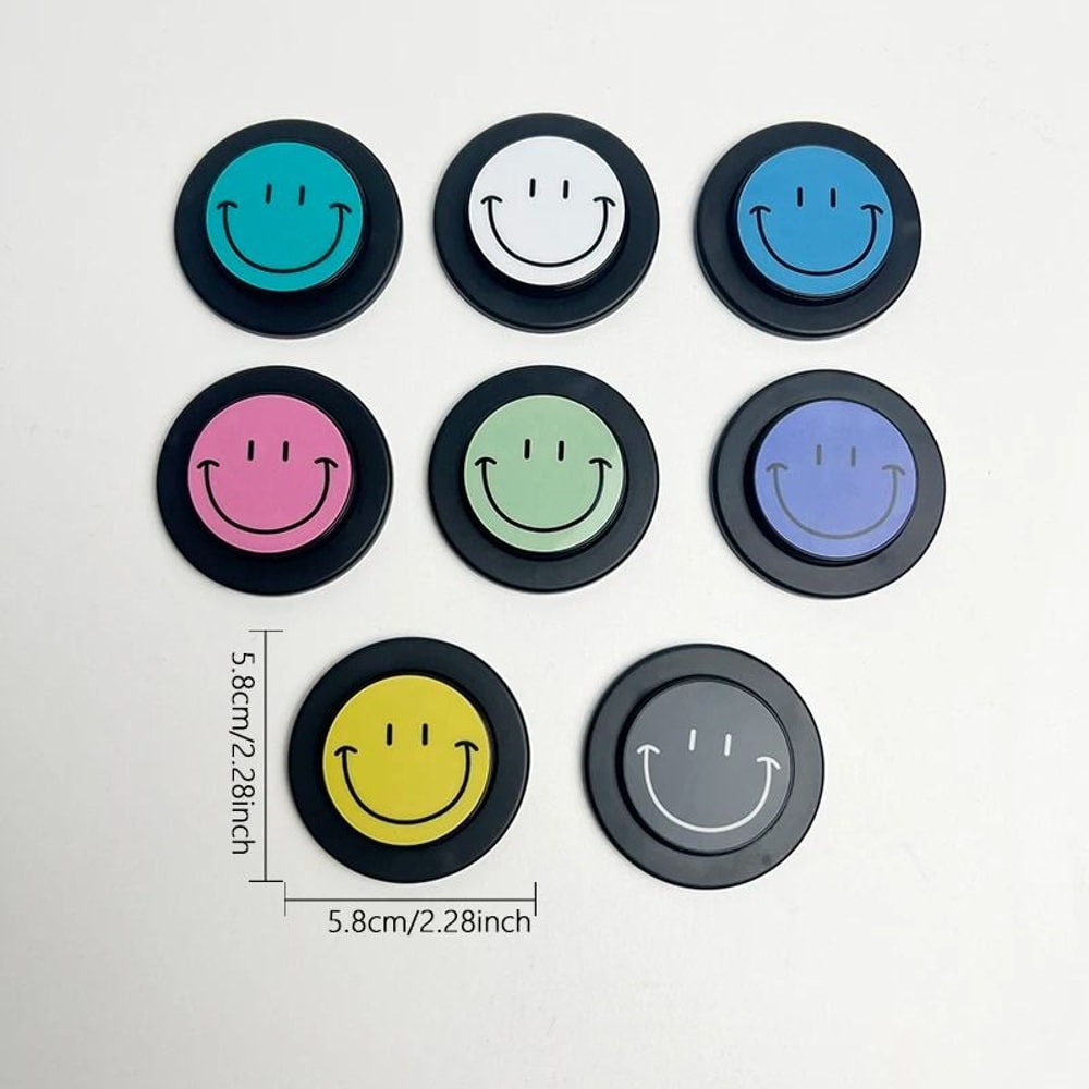 Cute Happy Face Magnetic Phone Grip Holder For MagSafe IPhone Samsung Expanding Stand 4
