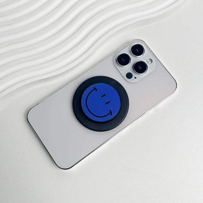 Cute Happy Face Magnetic Phone Grip Holder For MagSafe IPhone Samsung Expanding Stand 6