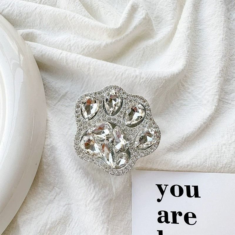 3D Cute Cat Paw Diamond Folding Griptok Phone Holder For IPhone 16 15 Expanding Stand 10