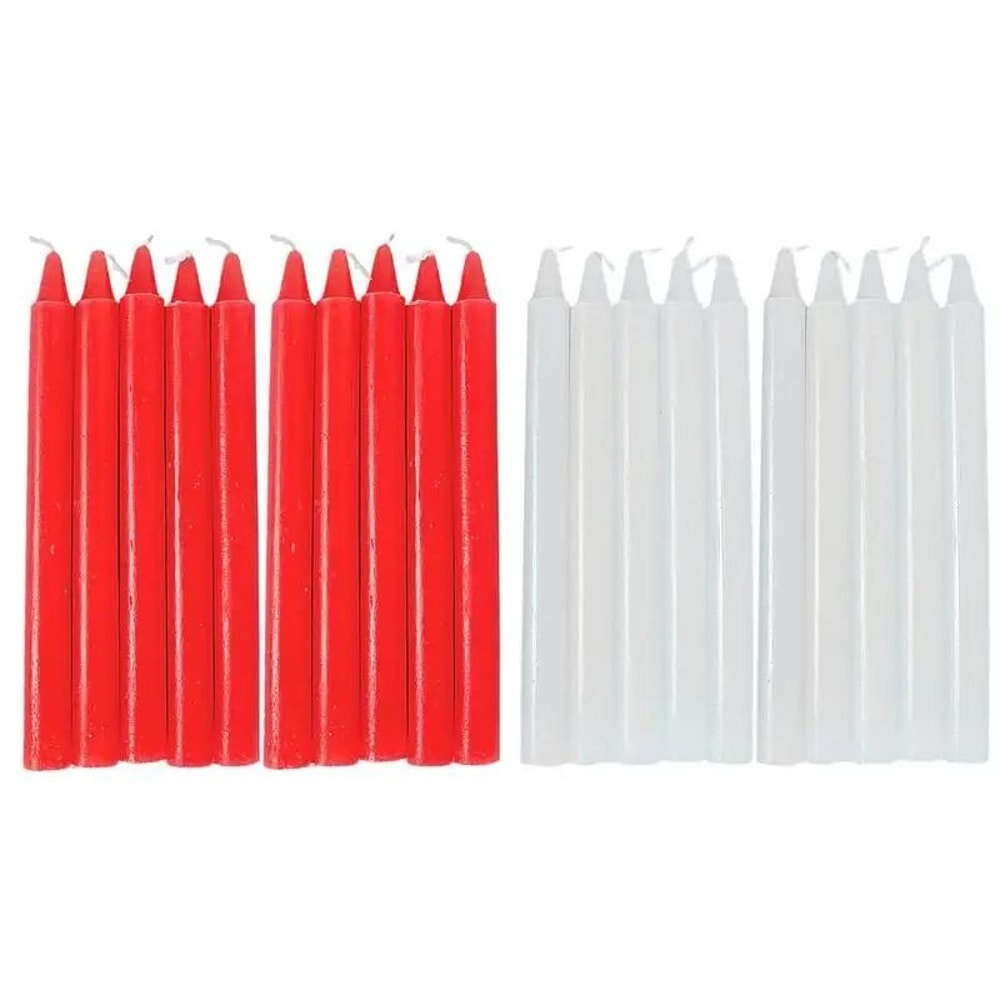 10PCS Natural Wax Unscented Taper Candles Professional Survival Celebration Support System 0