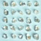 Natural Crystal Rune Stones Set 25PCS Quartz Agate Reiki Healing Witches Energy Crystal Carving 13