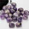 25PCS Natural Amethyst Crystal Rune Stones Set Irregular Divination Agate Healing Decor 0