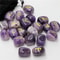 25PCS Natural Amethyst Crystal Rune Stones Set Irregular Divination Agate Healing Decor 0