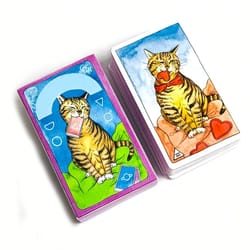 78pcs cute cat tarot deck | english edition divination oracle cards for gifts & board games