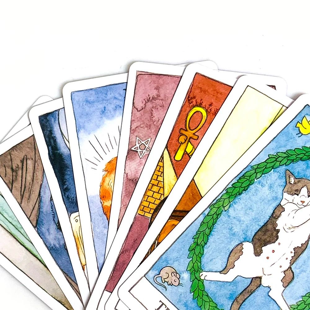 78PCS Cute Cat Tarot Deck English Edition Divination Oracle Cards For Gifts Board Games 4