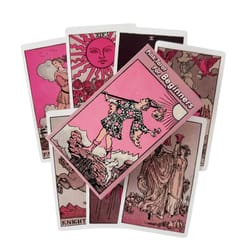 pink rider waite tarot deck | professional beginner divination oracle cards english edition