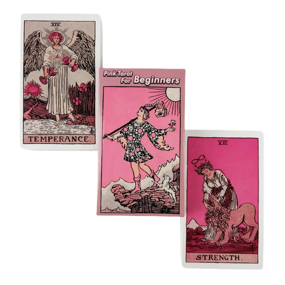Pink Rider Waite Tarot Deck Professional Beginner Divination Oracle Cards English Edition 1
