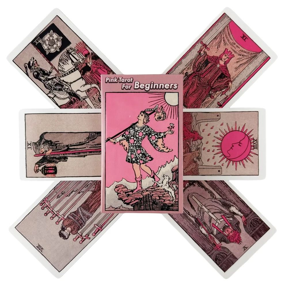 Pink Rider Waite Tarot Deck Professional Beginner Divination Oracle Cards English Edition 2
