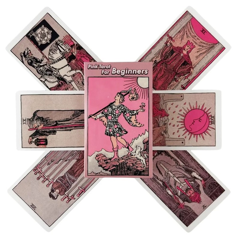Pink Rider Waite Tarot Deck Professional Beginner Divination Oracle Cards English Edition 2