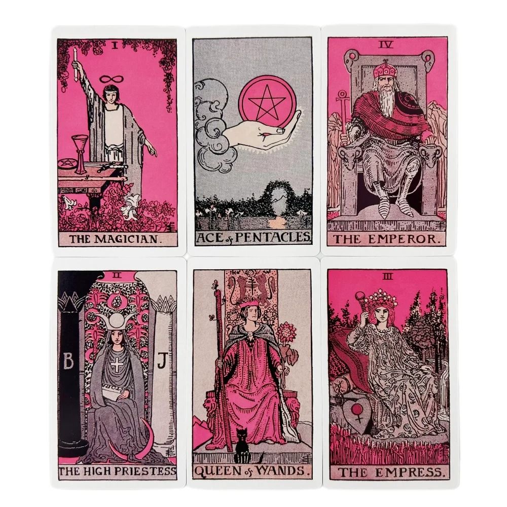 Pink Rider Waite Tarot Deck Professional Beginner Divination Oracle Cards English Edition 4