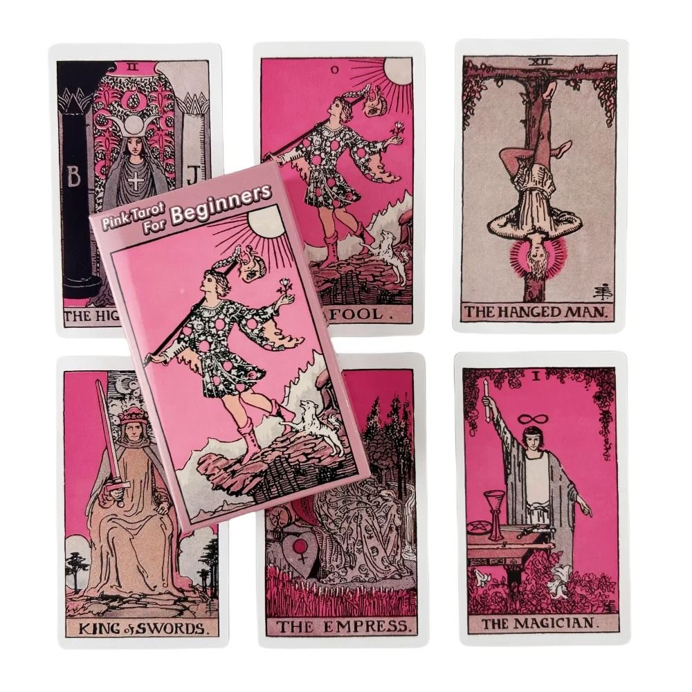 Pink Rider Waite Tarot Deck Professional Beginner Divination Oracle Cards English Edition 5