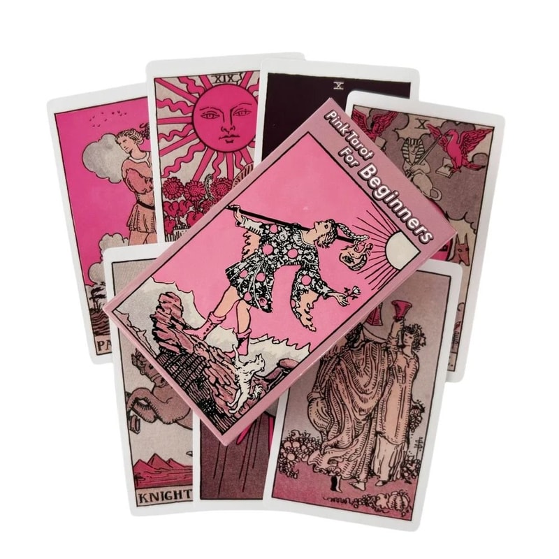 Pink Rider Waite Tarot Deck Professional Beginner Divination Oracle Cards English Edition 7