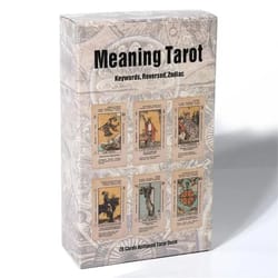 beginner tarot deck with keywords & meanings | antiqued learning tarot 78-card set