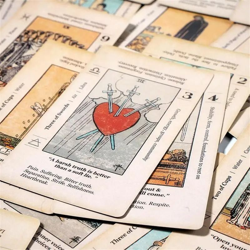 Beginner Tarot Deck With Keywords Meanings Antiqued Learning Tarot 78Card Set 1