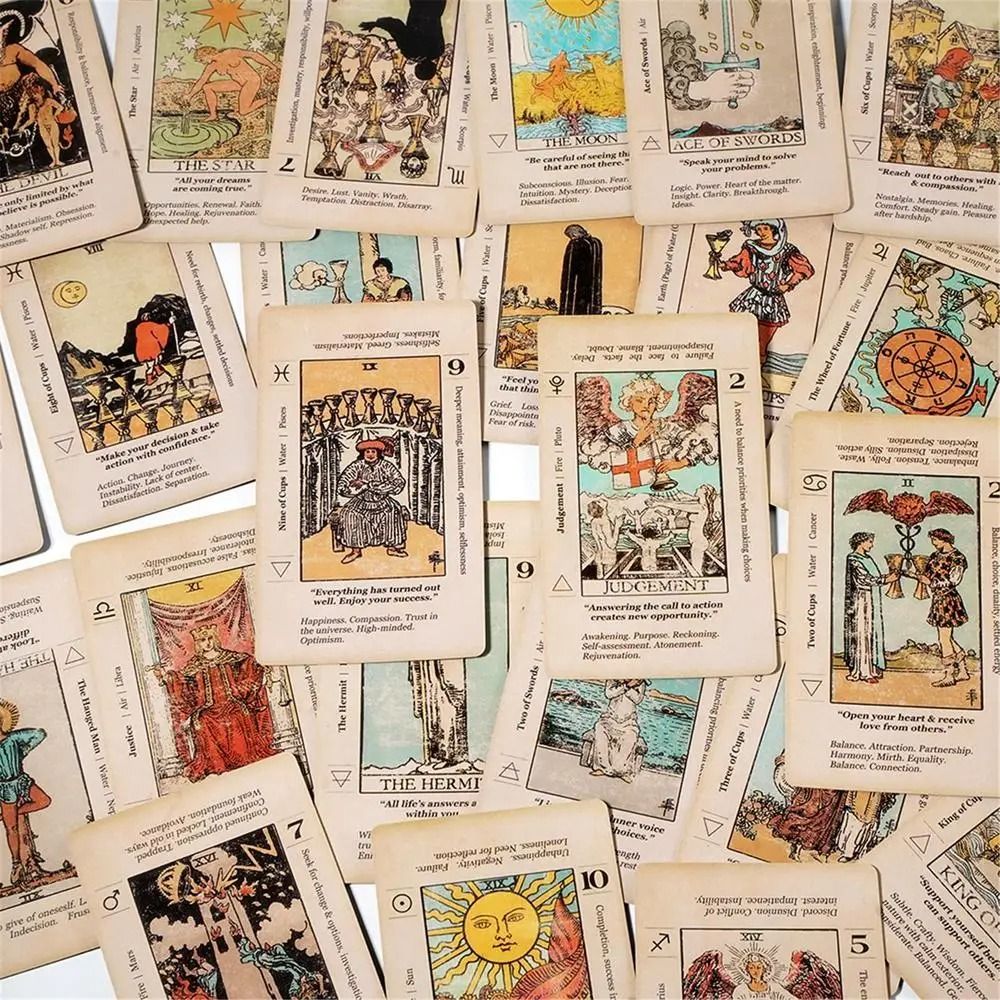 Beginner Tarot Deck With Keywords Meanings Antiqued Learning Tarot 78Card Set 3