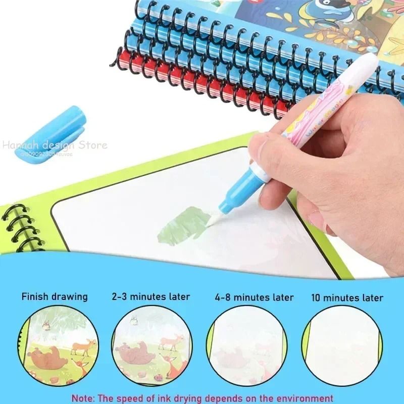 Reusable Magic Water Coloring Book DIY Sensory Drawing Toy For Kids Kindergarten Graffiti 0