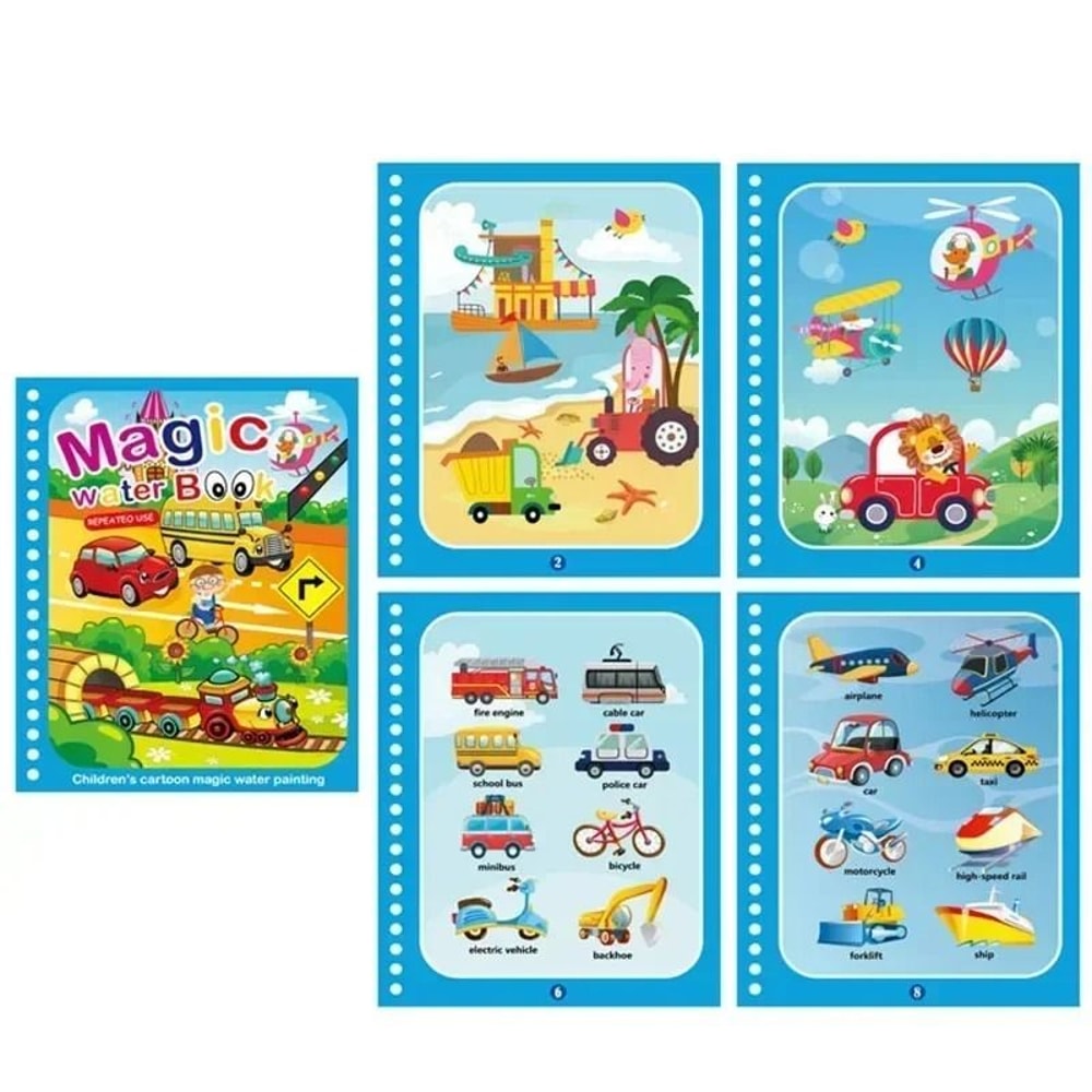 Reusable Magic Water Coloring Book DIY Sensory Drawing Toy For Kids Kindergarten Graffiti 10